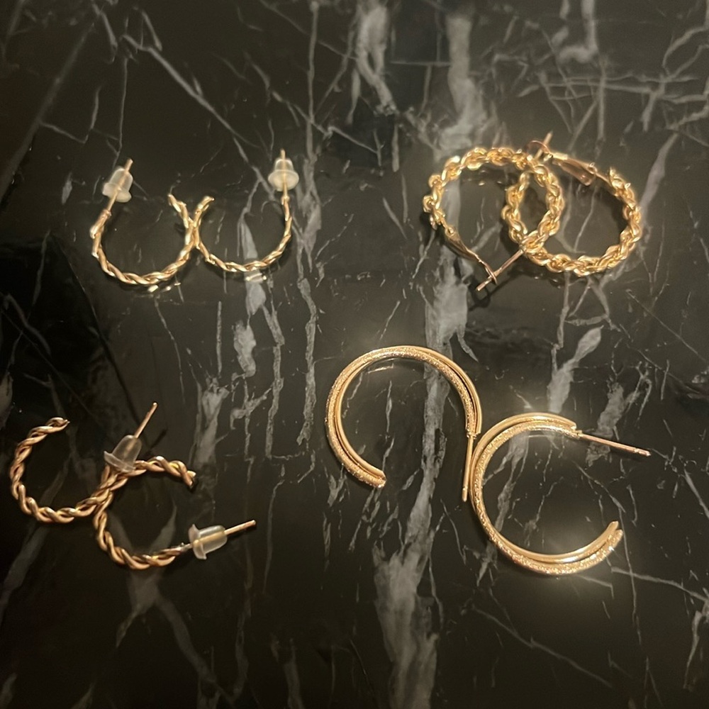 gold earring pack